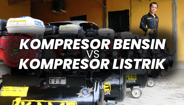 kompresor listrik vs bensin Ukuran (Kapasitas) Tabung Kompresor Udara Ikame